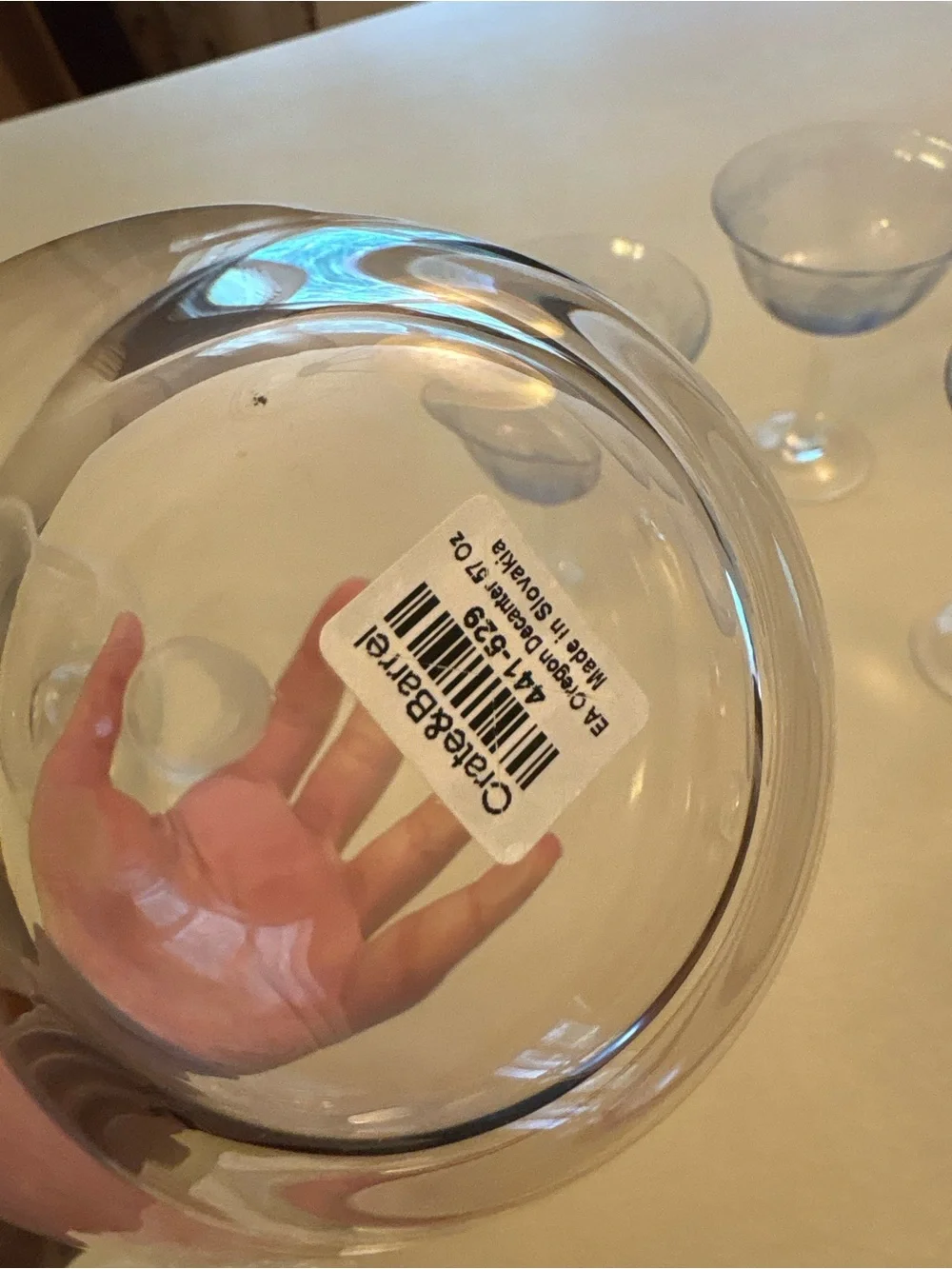 Crate&Barrel Clear Glass Oregon decanter - Transparent